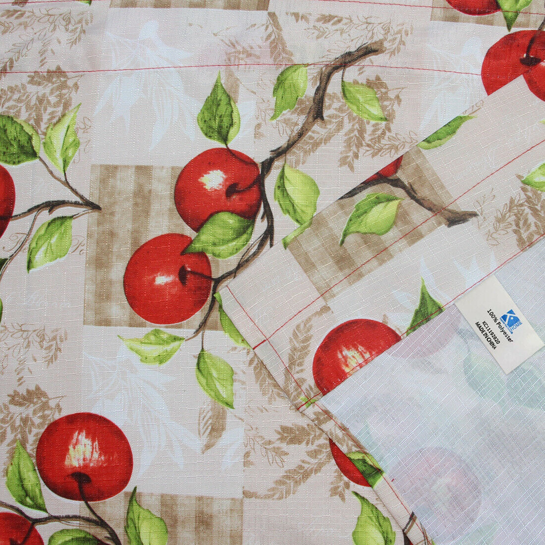 3 PC Kitchen Curtain Swag Set, Fruit Floral Rooster Printed Design Window Panels - Picture 19 of 62