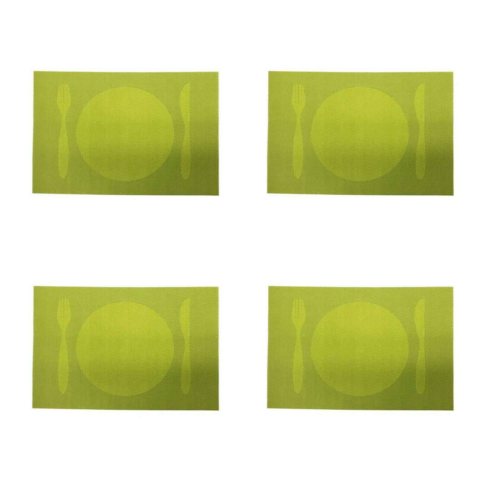 4 PC Placemats Dining Table Woven Knife & Fork Design PVC/VINYL 12"X16" 6 Colors - Picture 12 of 28
