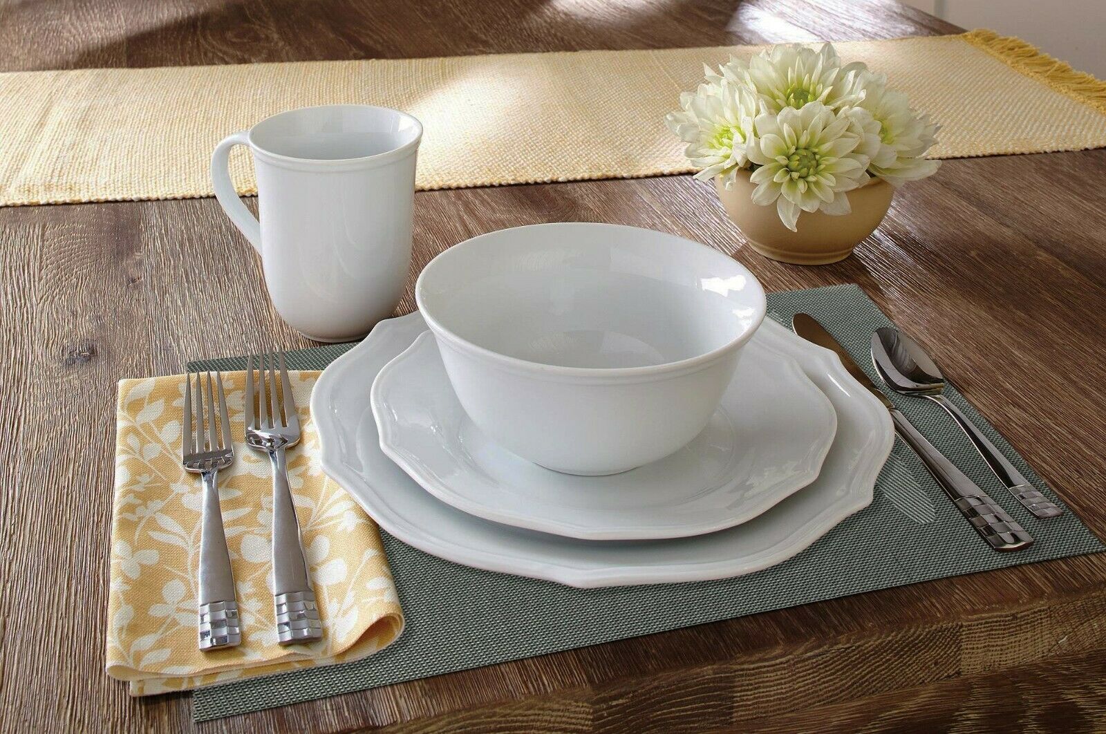 4 PC Placemats Dining Table Woven Knife & Fork Design PVC/VINYL 12"X16" 6 Colors - Picture 14 of 28