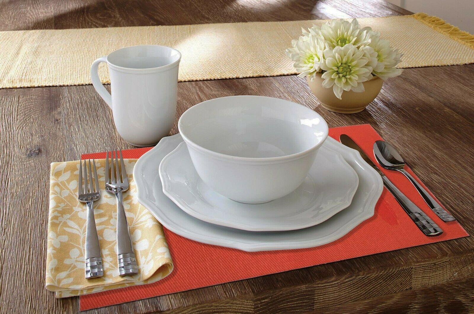 4 PC Placemats Dining Table Woven Knife & Fork Design PVC/VINYL 12"X16" 6 Colors - Picture 18 of 28