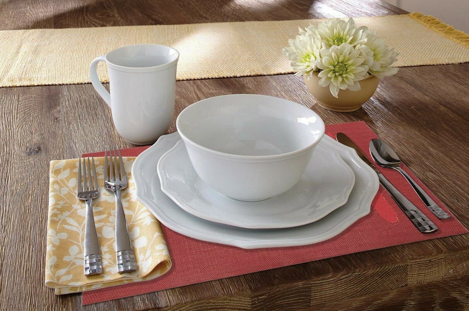 4 PC Placemats Dining Table Woven Knife & Fork Design PVC/VINYL 12"X16" 6 Colors - Picture 22 of 28