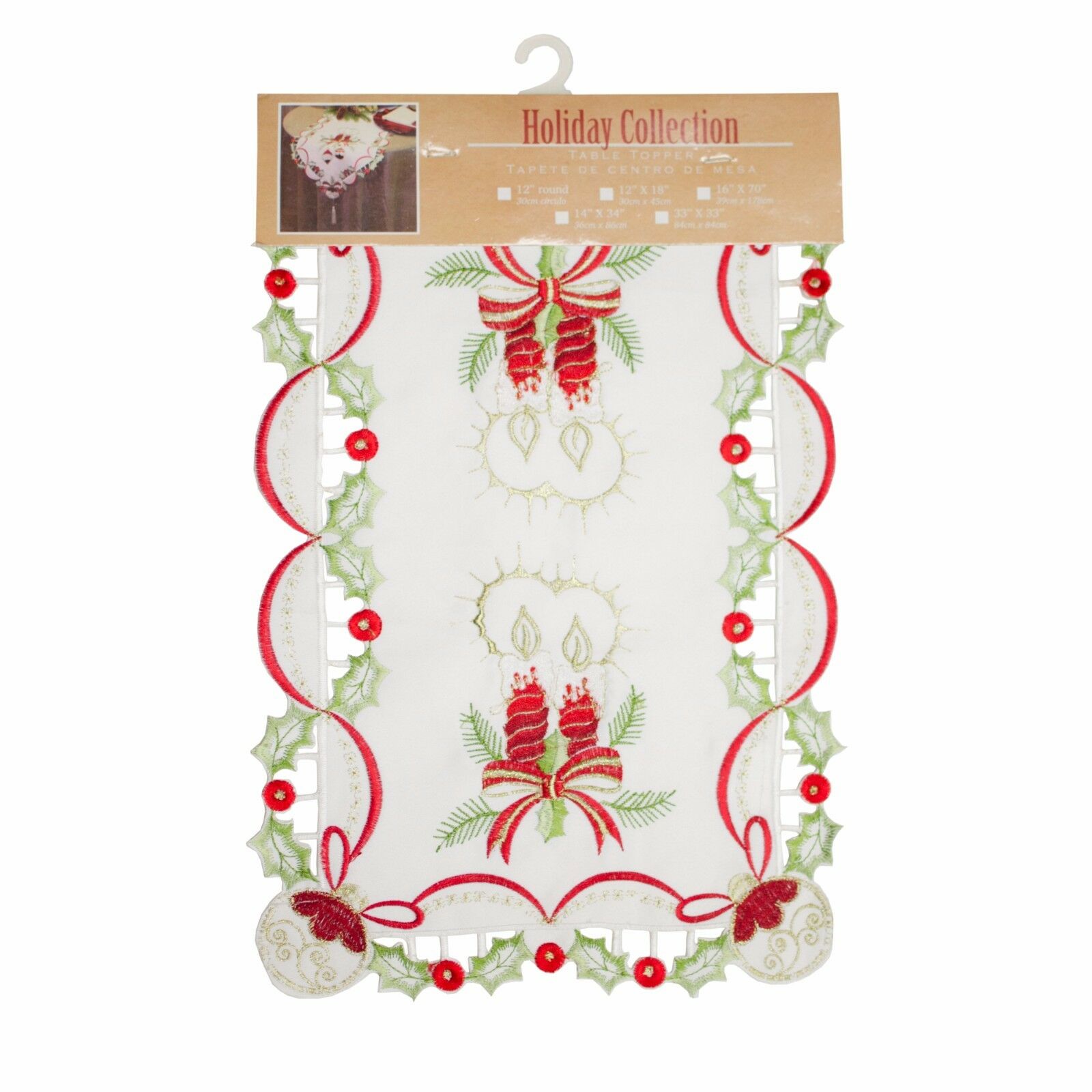 SET OF 4 HOLIDAY DECORATIVE CHRISTMAS EMBROIDERY FABRIC PLACEMAT, 11"x17" - Picture 15 of 15