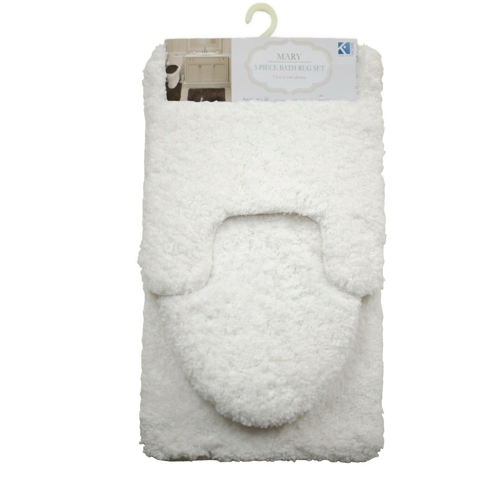 3PC BATHROOM SET RUG CONTOUR MAT TOILET LID COVER SOLID COLOR BATHMAT MARY - Picture 64 of 66