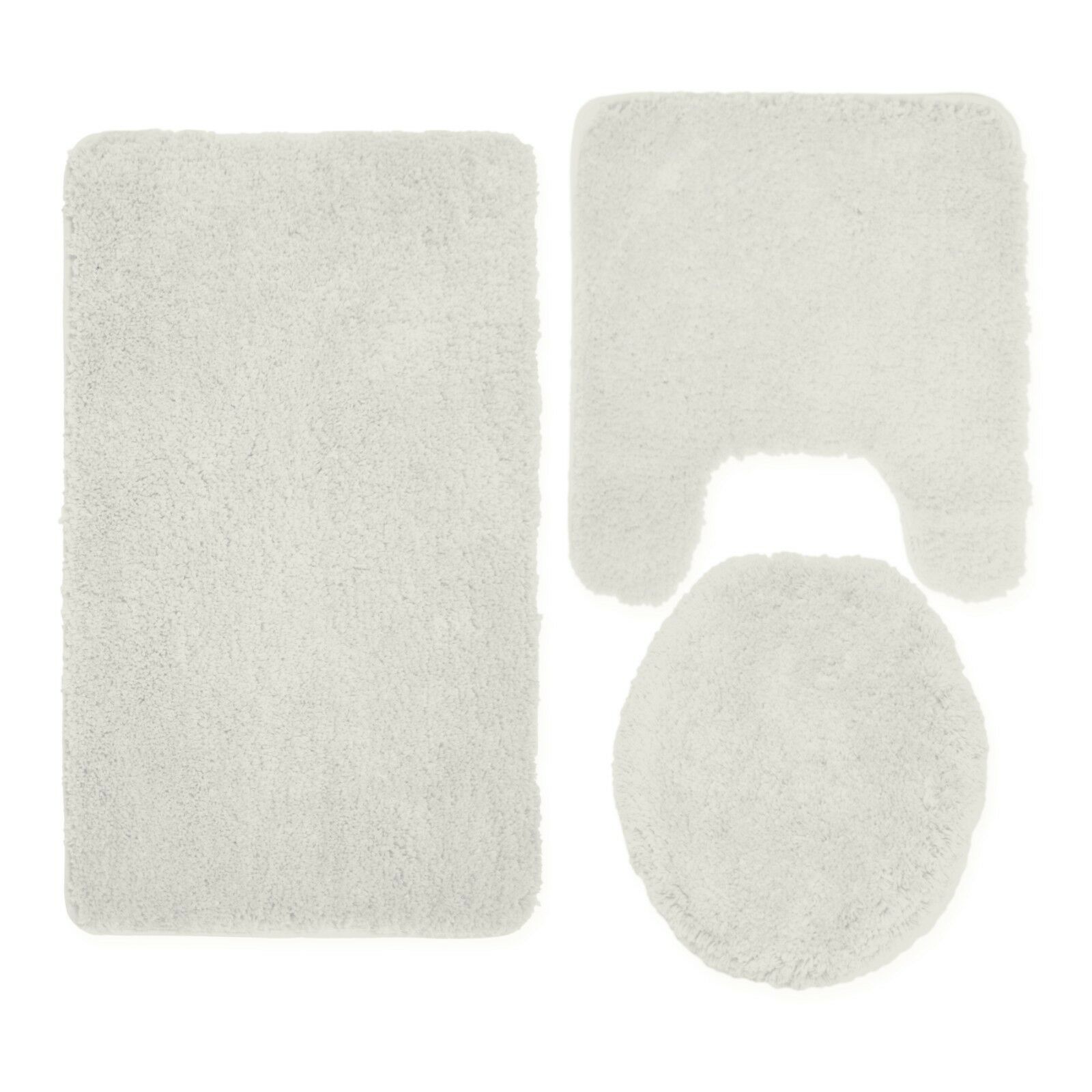 3PC BATHROOM SET RUG CONTOUR MAT TOILET LID COVER SOLID COLOR BATHMAT MARY - Picture 65 of 66