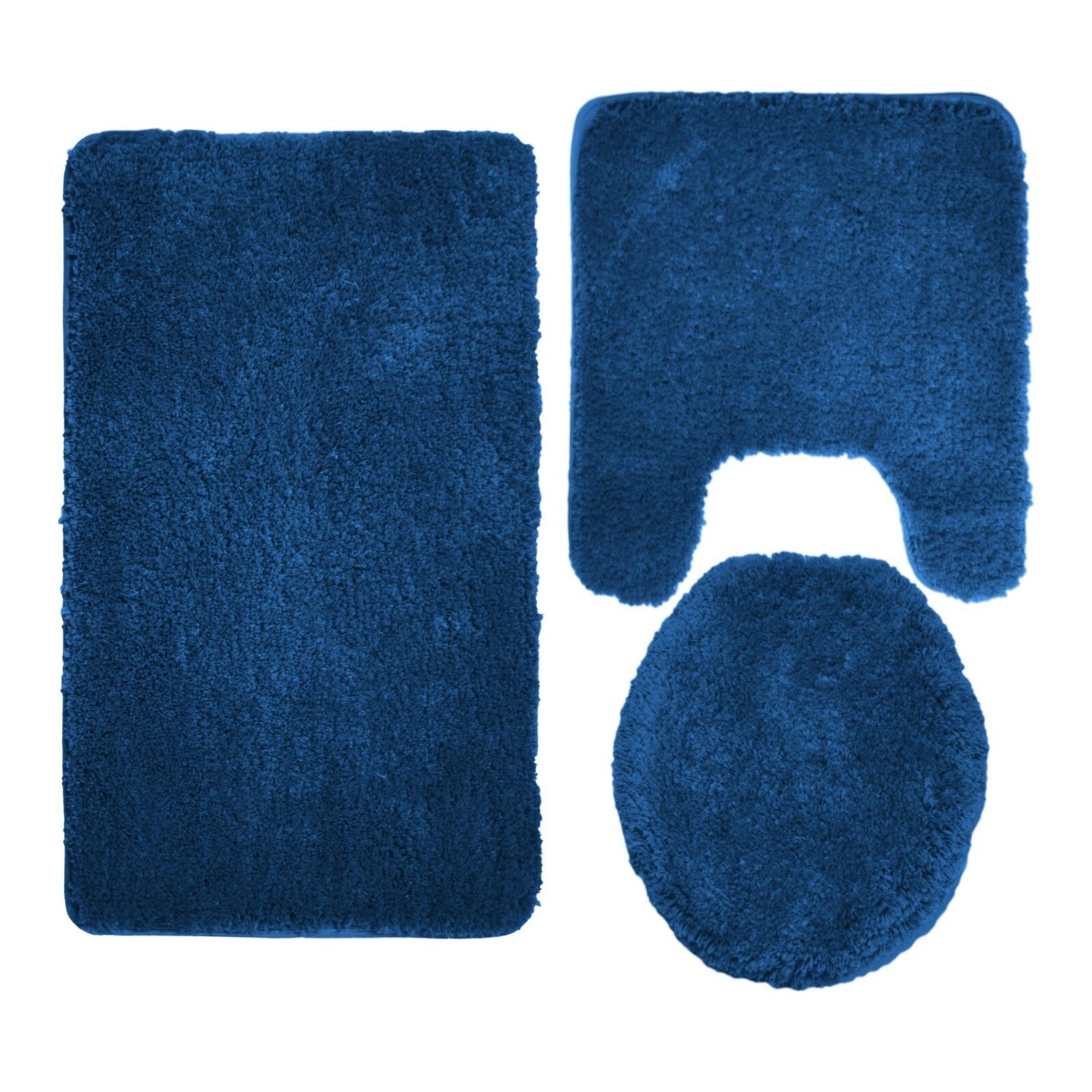 3PC BATHROOM SET RUG CONTOUR MAT TOILET LID COVER SOLID COLOR BATHMAT MARY - Picture 42 of 66