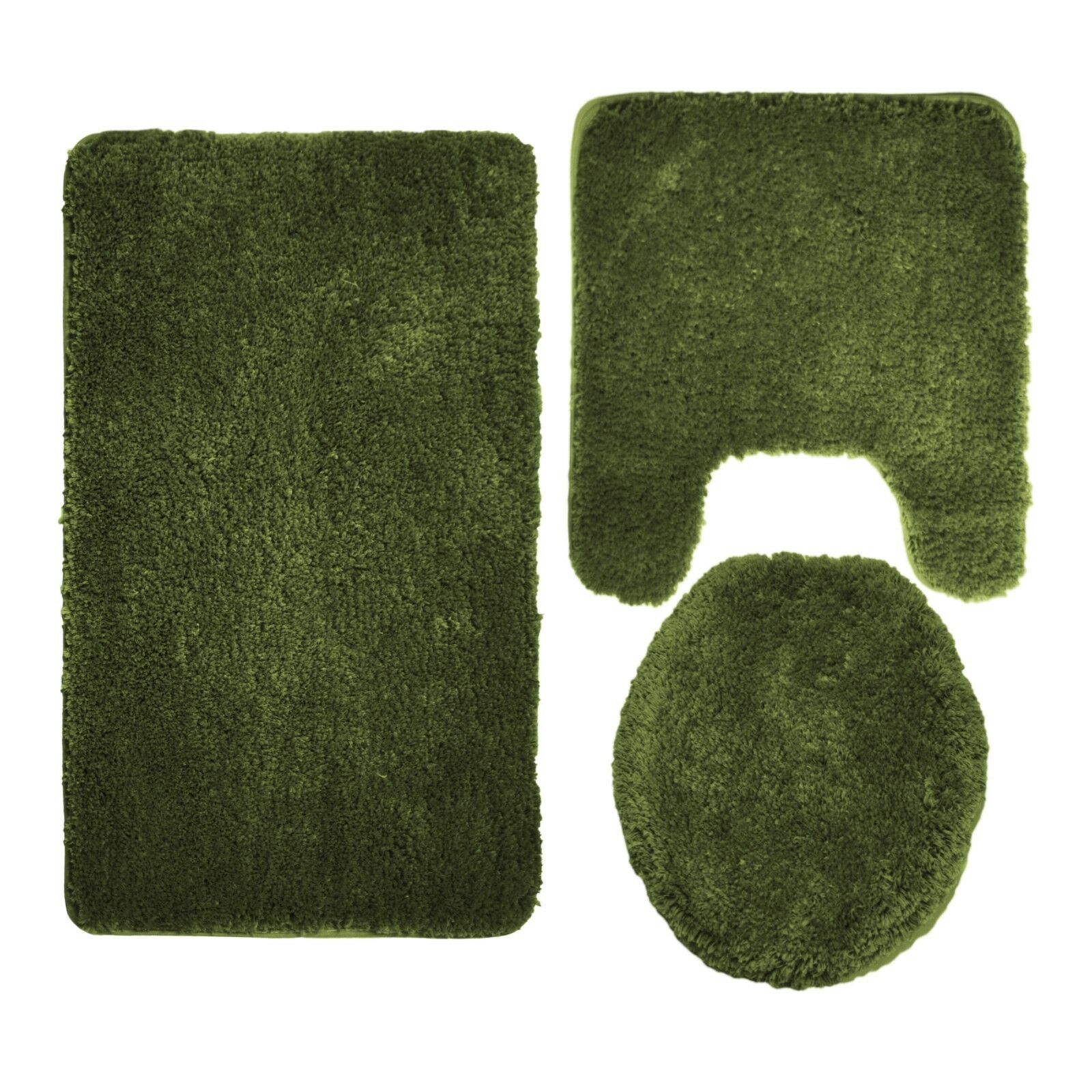 3PC BATHROOM SET RUG CONTOUR MAT TOILET LID COVER SOLID COLOR BATHMAT MARY - Picture 56 of 66