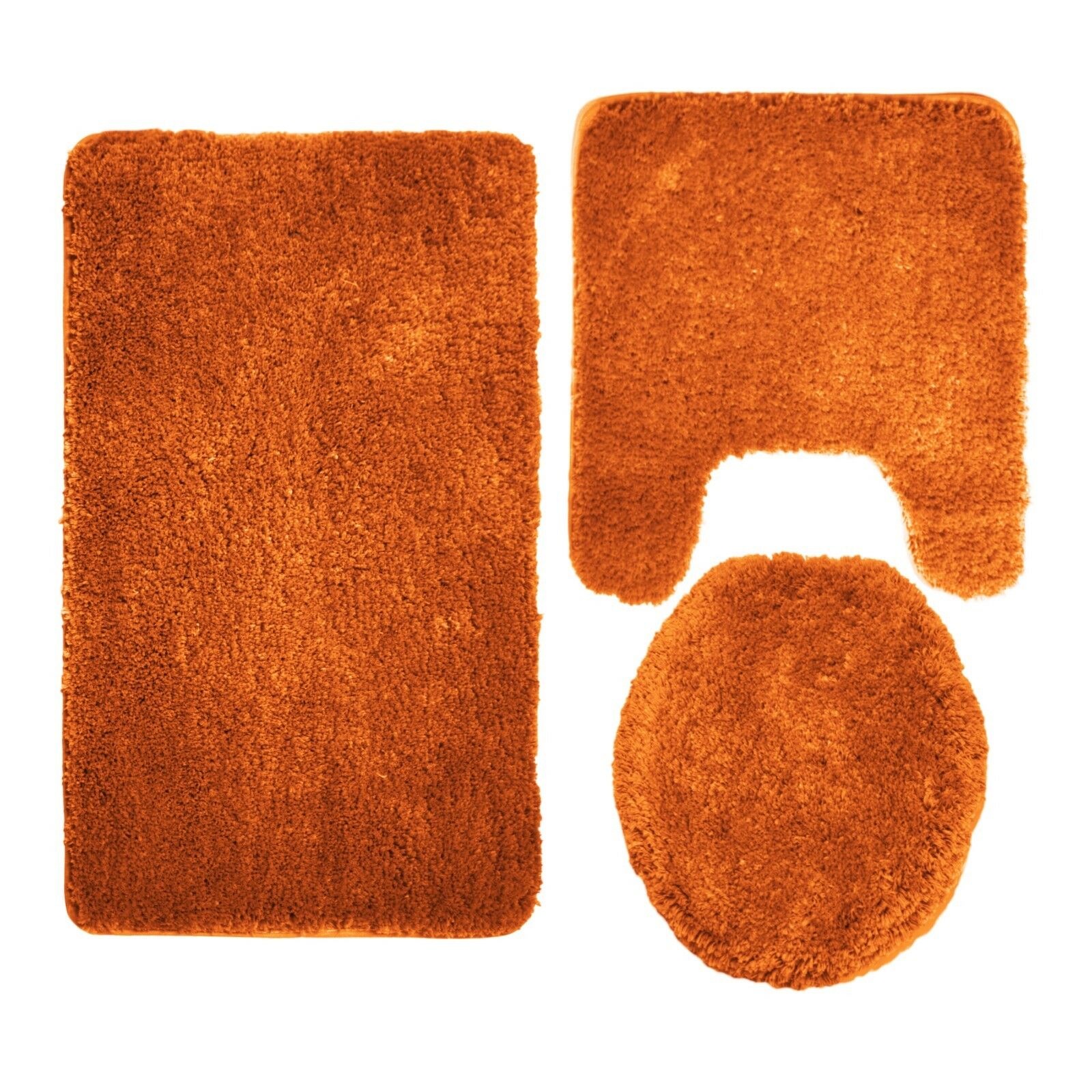 3PC BATHROOM SET RUG CONTOUR MAT TOILET LID COVER SOLID COLOR BATHMAT MARY - Picture 46 of 66