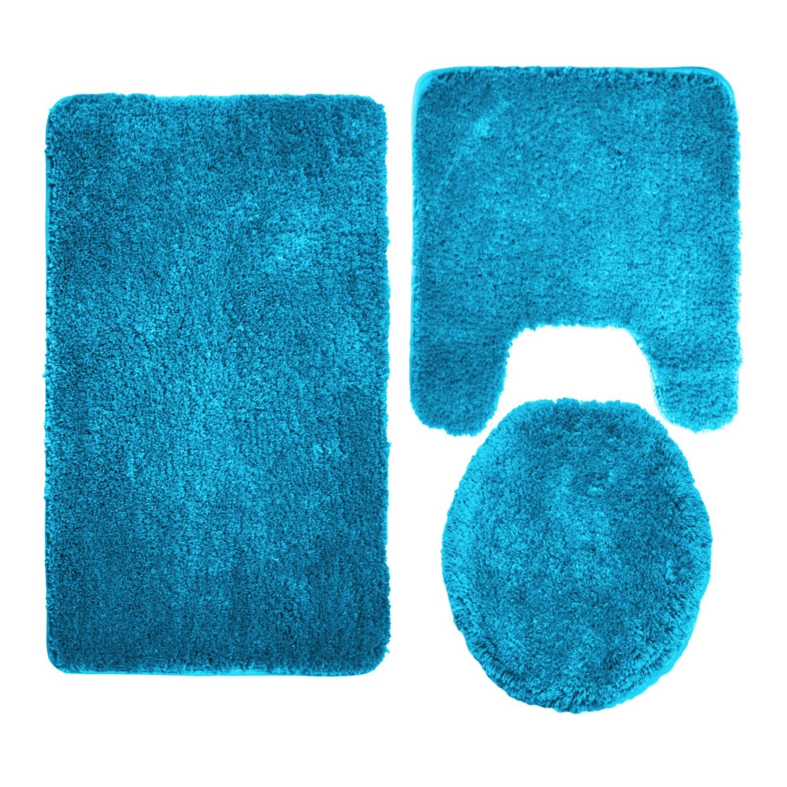 3PC BATHROOM SET RUG CONTOUR MAT TOILET LID COVER SOLID COLOR BATHMAT MARY - Picture 61 of 66