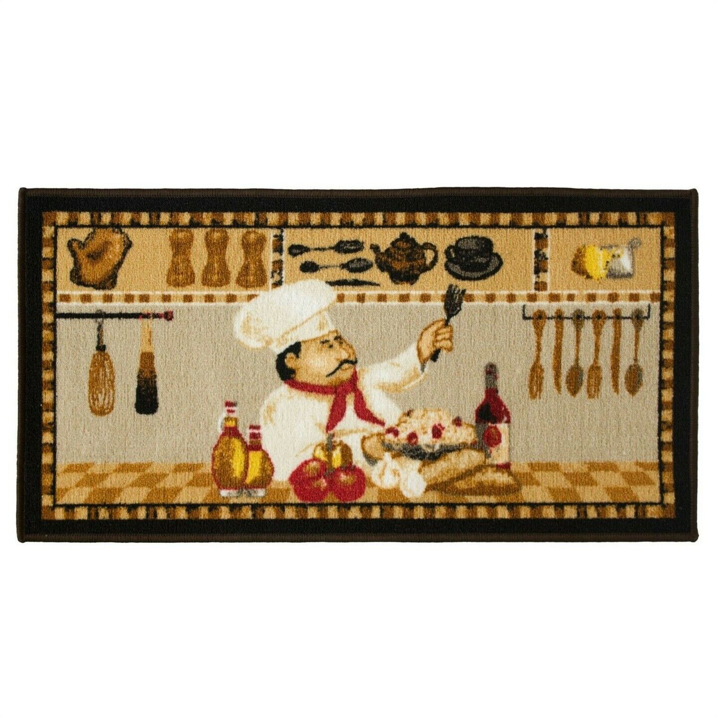 Kitchen Rugs Floor Mat Carpet Home Decor Food Prints Rectangle D Semi