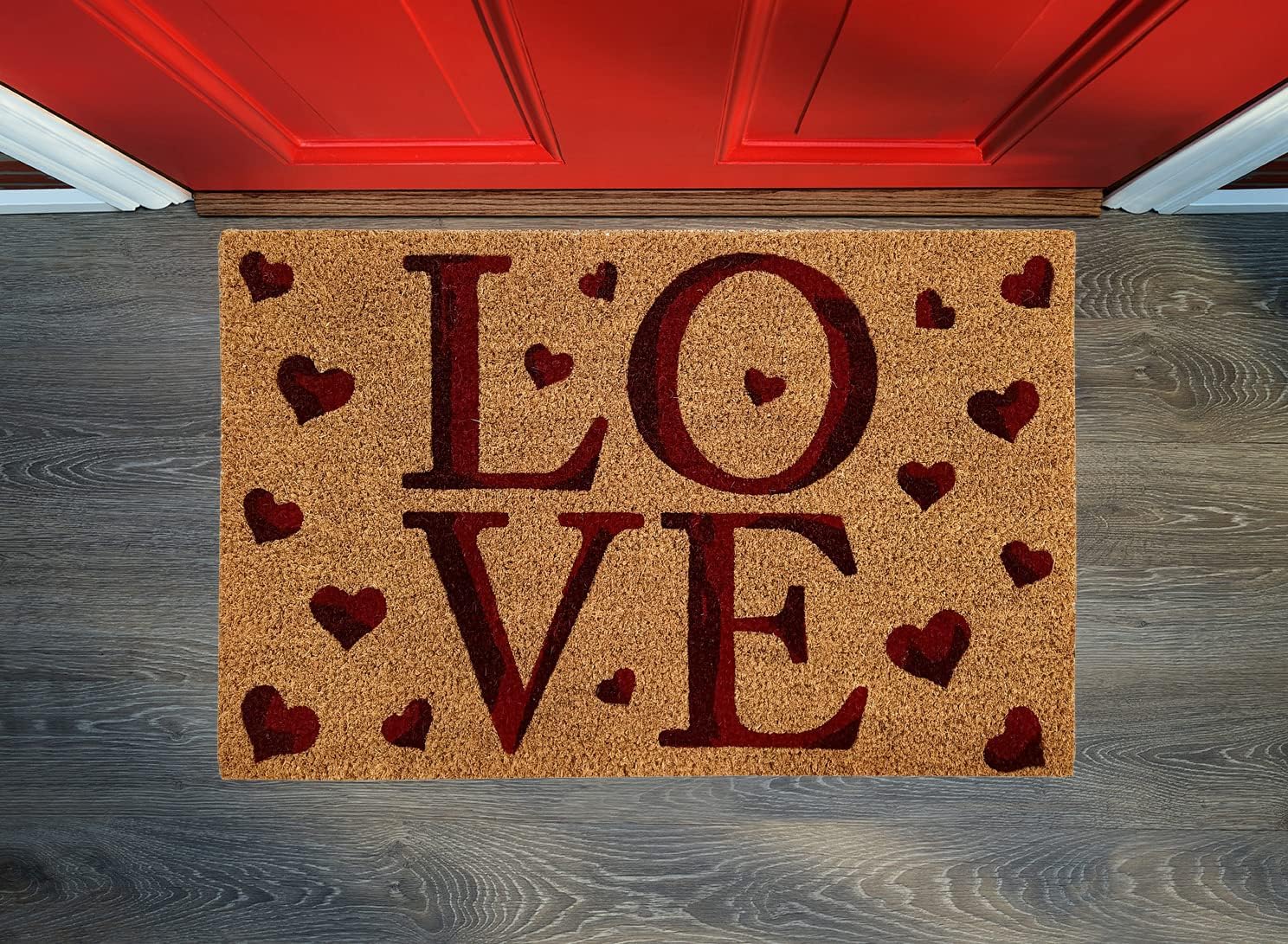 Printed Coir Doormat Welcome Mat Outdoor Beautiful Valentine Love 18"x28" - 第 17/28 張圖片