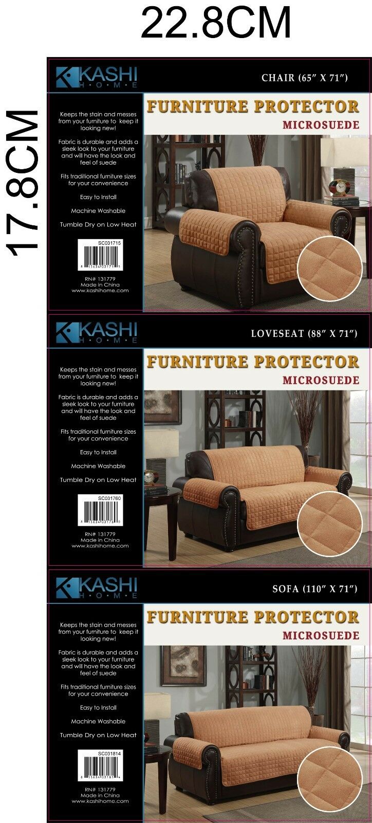 Furniture Protector Quilted Microsuede Pet Dog Sofa Chair Loveseat Cover Camel