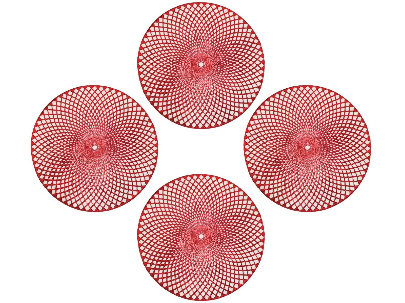 HOLIDAY DECORATIVE ROUND SPIRAL VINYL PLACEMAT, 15" DIAMETER PLACE MAT, 4 COLORS - Picture 8 of 10