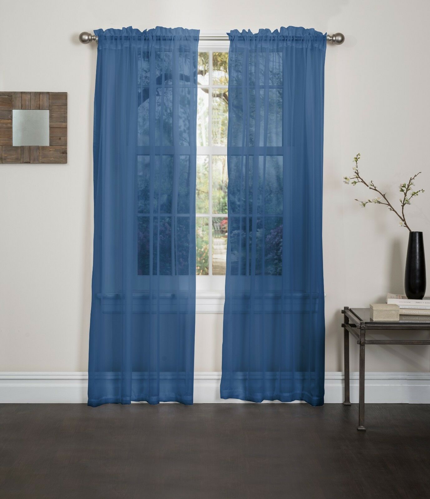 Linen Store 2 Piece 54"x84" Sheer Voile Window Curtain Rod Pocket Panels - Picture 10 of 12