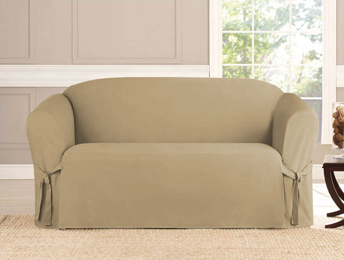 BUNDLE 2 PIECE MICRO SUEDE FURNITURE SLIPCOVER LOVESEAT CHAIR COUCH