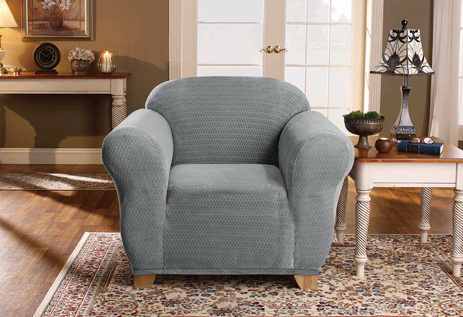 Linen Store Sicily 1 Piece Soft Durable Fabric Furniture Slipcover Sofa - Chair - Picture 21 of 37