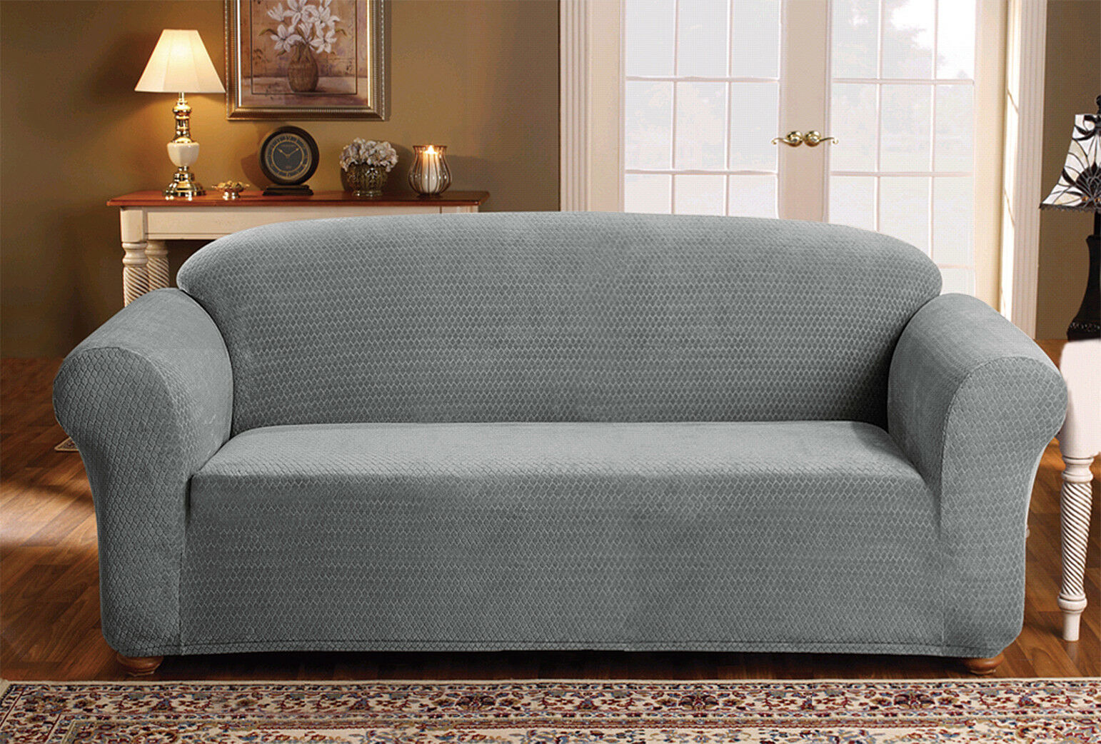 Linen Store Sicily 1 Piece Soft Durable Fabric Furniture Slipcover Sofa - Chair - Picture 26 of 37