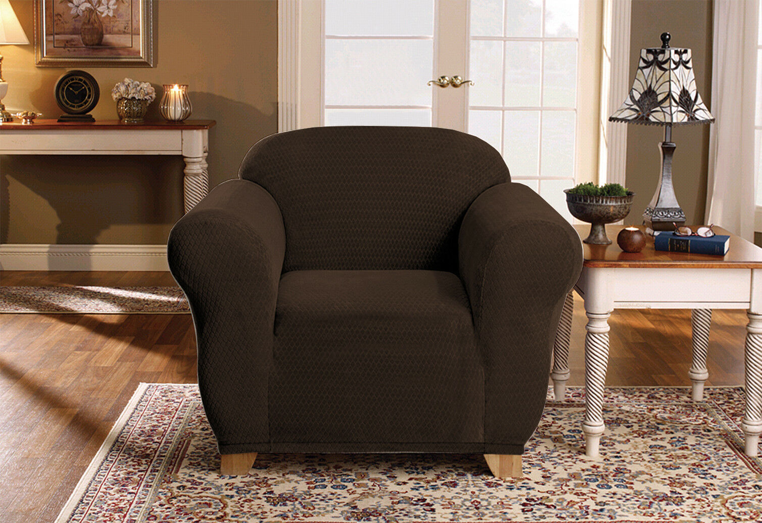 Linen Store Sicily 1 Piece Soft Durable Fabric Furniture Slipcover Sofa - Chair - Picture 15 of 37