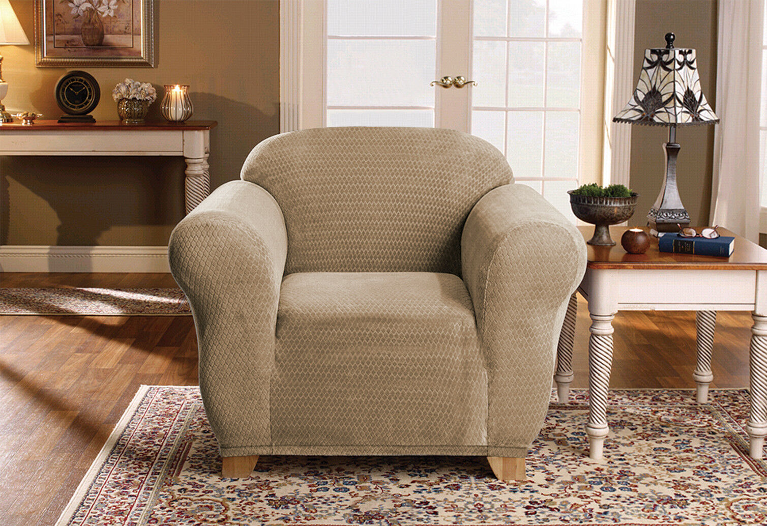Linen Store Sicily 1 Piece Soft Durable Fabric Furniture Slipcover Sofa - Chair - Picture 9 of 37