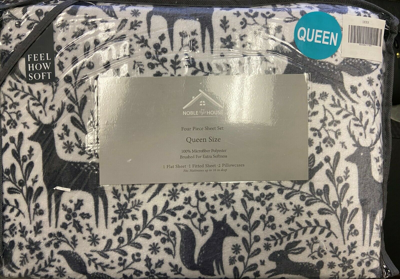4 Pc Sheet Set Premium Microplush Bedding Ultra Soft Twin/Full/Queen/King - Deer - Picture 8 of 12