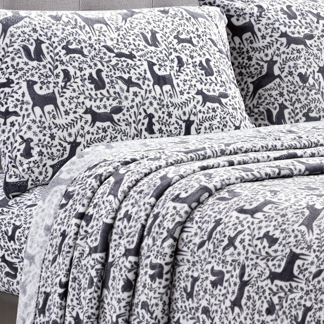 4 Pc Sheet Set Premium Microplush Bedding Ultra Soft Twin/Full/Queen/King - Deer - Picture 5 of 12
