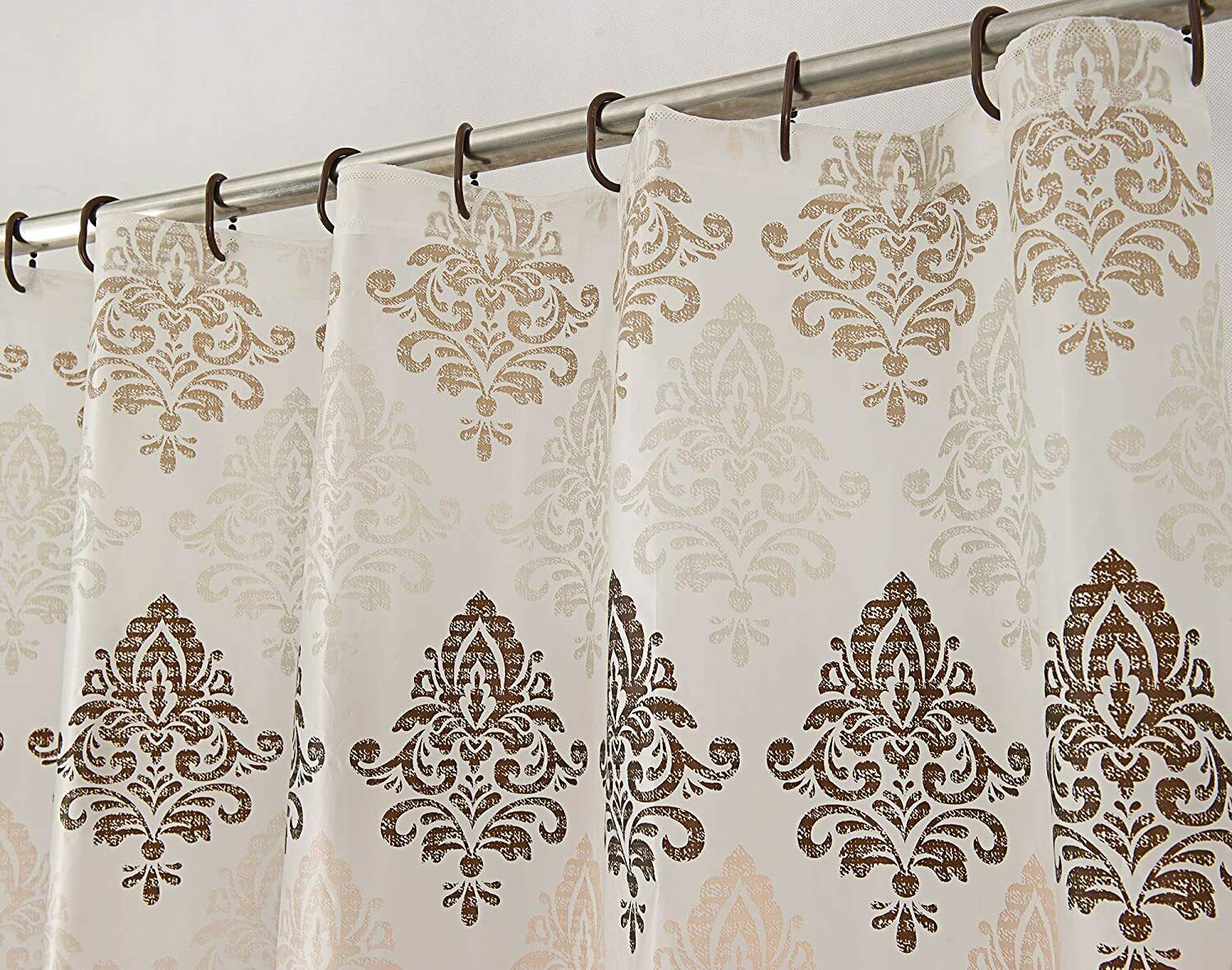 Heritage 14 PC Bath Set PEVA Shower Curtain, Chenille, Rug, C Rings RT 10 Styles - Picture 4 of 22