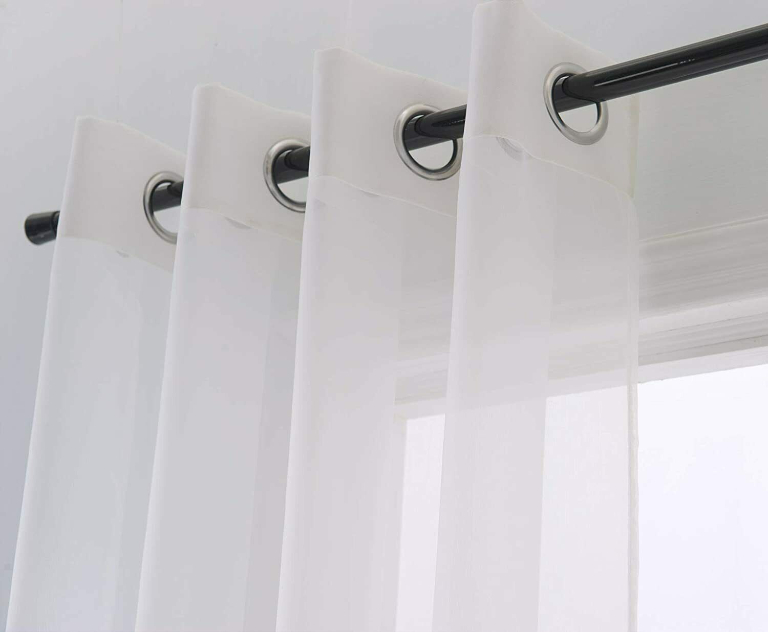 Quality Sheer Voile Window Curtain Panel Grommet Top Solid Color Cara 54x84 1 PC - Picture 5 of 9