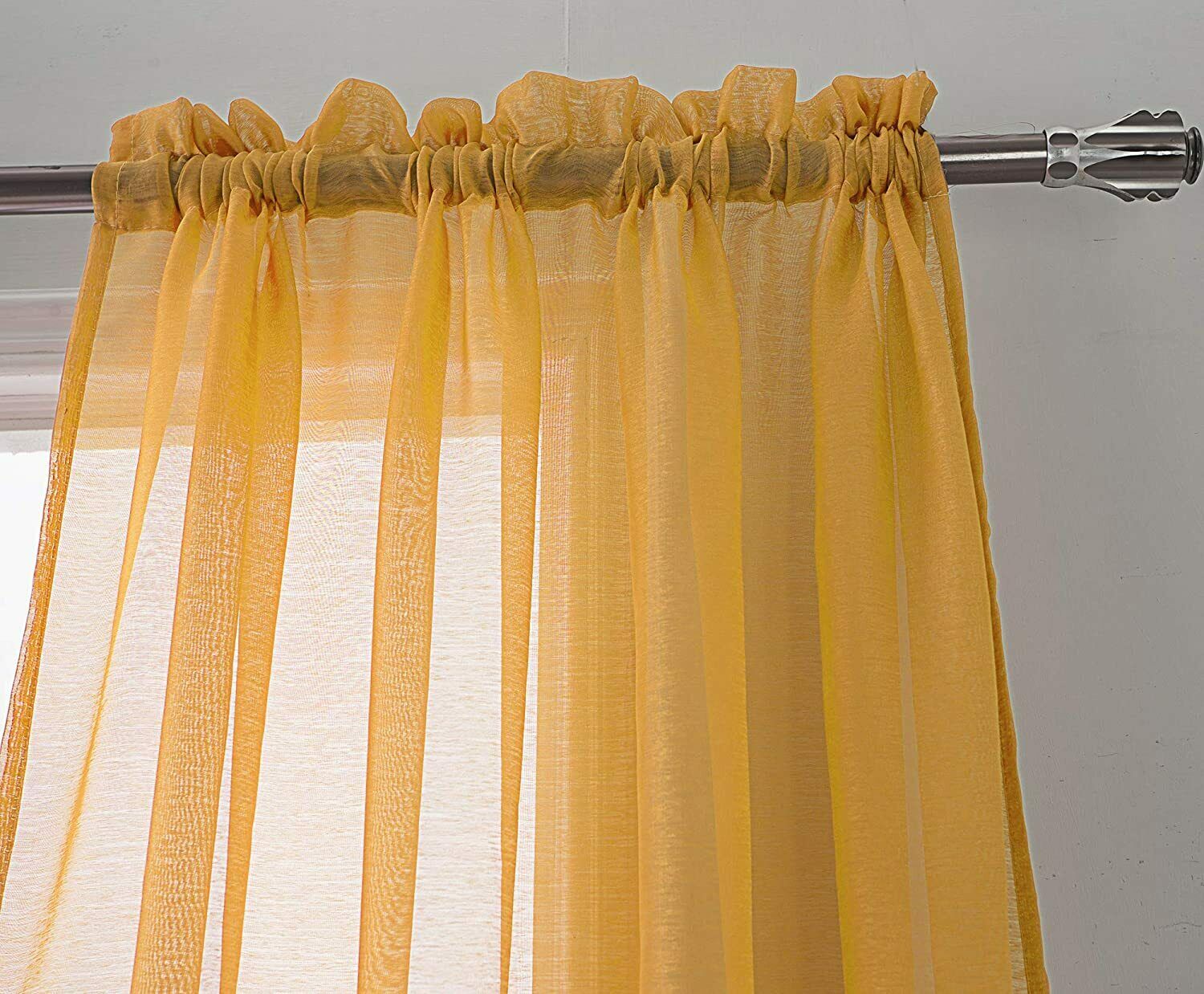 Sheer Voile Window Curtain Panel Rod Pocket Top Solid Colors Celine 55x90 1 PC - Picture 12 of 15