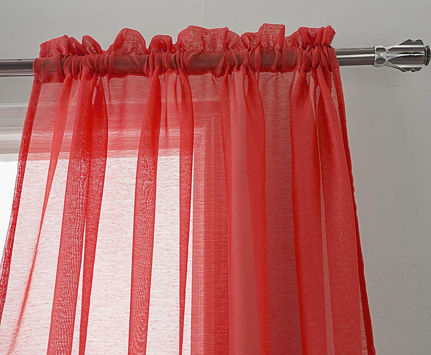 Sheer Voile Window Curtain Panel Rod Pocket Top Solid Colors Celine 55x90 1 PC - Picture 15 of 15