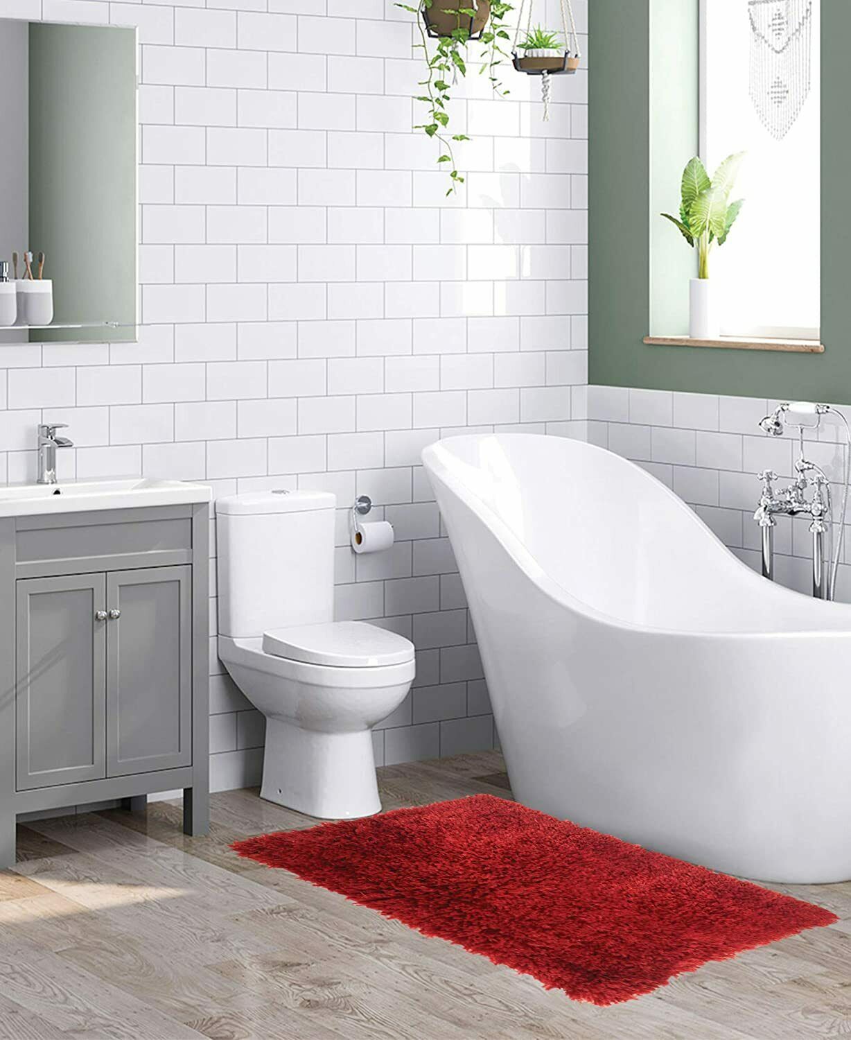 Freemont Extra Soft Shaggy Bath Rug Bathroom Mats Olivia Gray 5 Stylish Colors - Picture 3 of 12