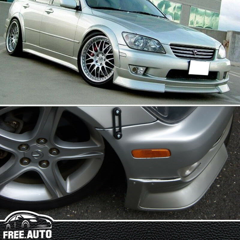 WD Style Front Bumper Lip Spoiler For 2001-2005 Lexus IS300 Base Sedan – Unpainted Black PU