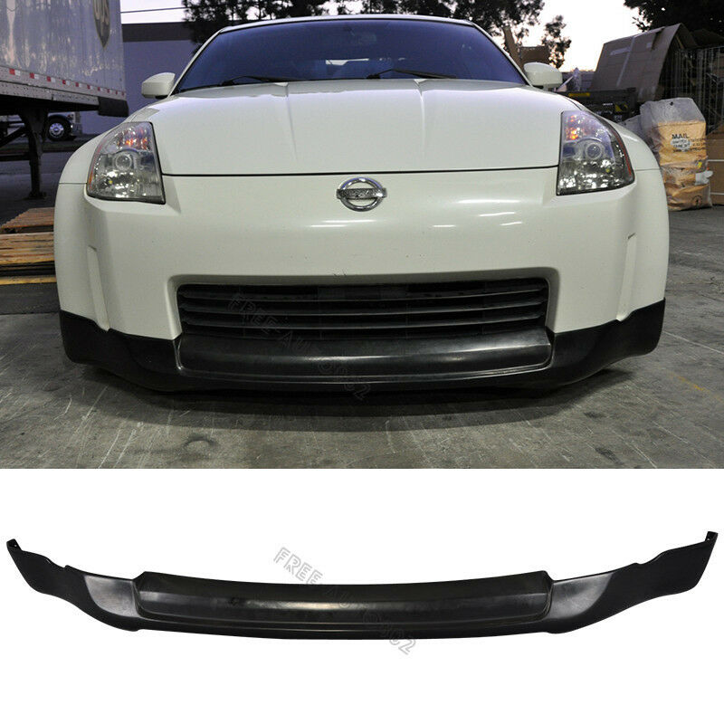 NIS Style Front Bumper Lip Spoiler For 2003-2005 Nissan 350Z - Polyurethane Body Kit, Paintable Black Finish