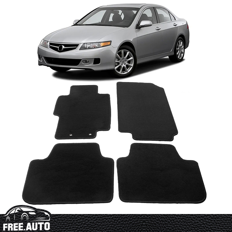 Fits 04-08 Acura TSX Black Nylon Front Rear Floor Mats Carpets 4PC