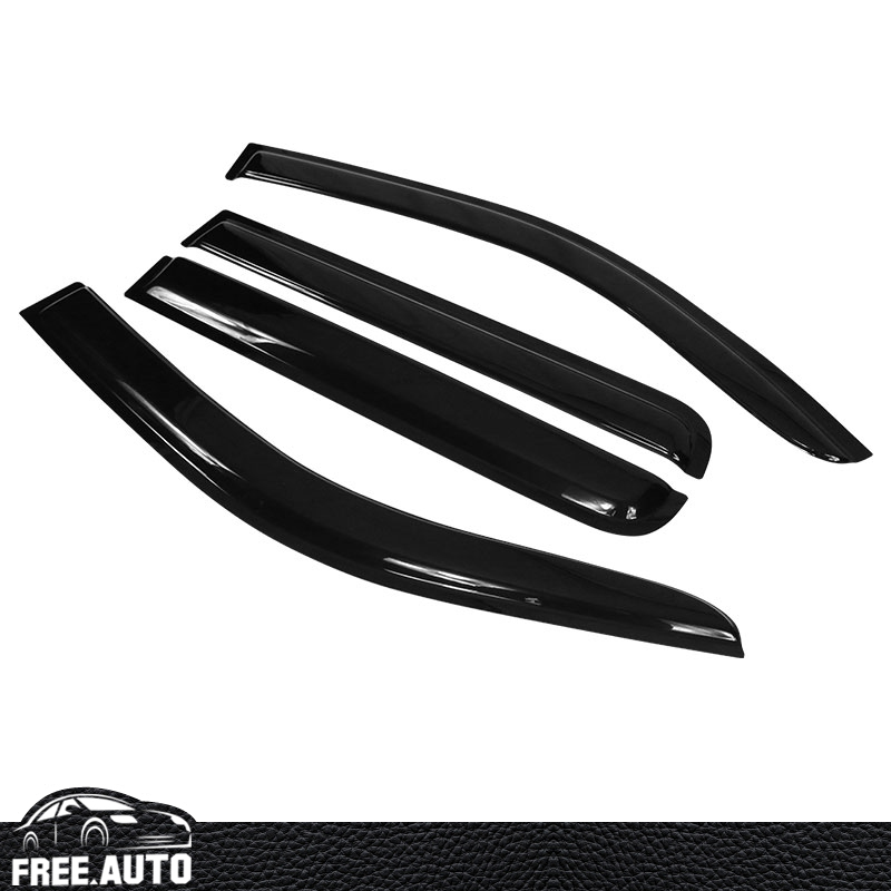 4-Piece Smoke Window Visors For 2005-2020 Nissan Frontier Crew Cab - Acrylic Rain Deflectors