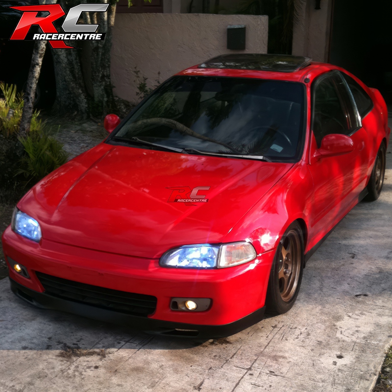 Xcessmotors Spoon Style Front Bumper Lip + Window Visor For 92-95 Honda Civic Hatchback
