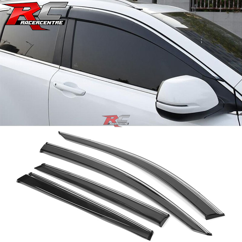 thumbnail image 2 of Smoke Window Visors W/ Chrome Trim For Honda CR-V 2017-2022 – 4pc Set, Polycarbonate, Jetcruise 2 of 3