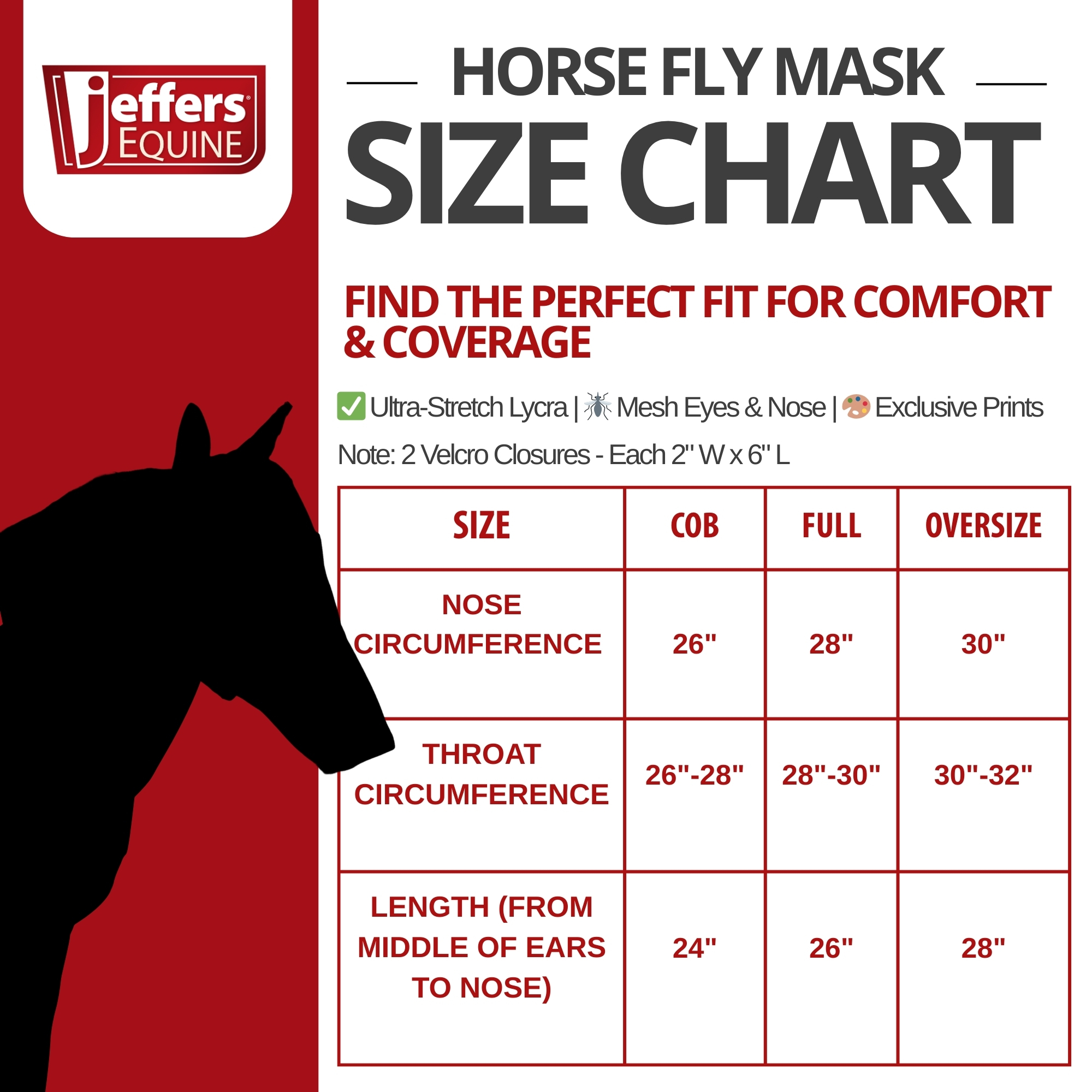 Jeffers Expression Fly Mask with Ears & Nose
