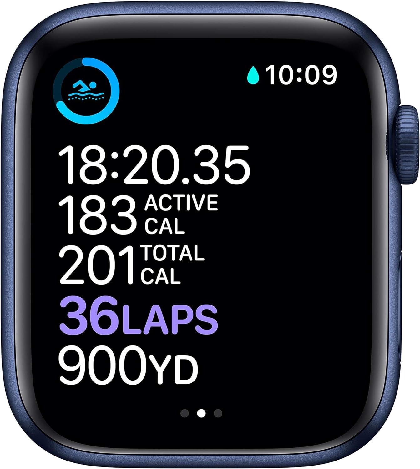 Apple Watch Series 6 44mm GPS Blue Case Deep Navy Band M00J3LL/A 