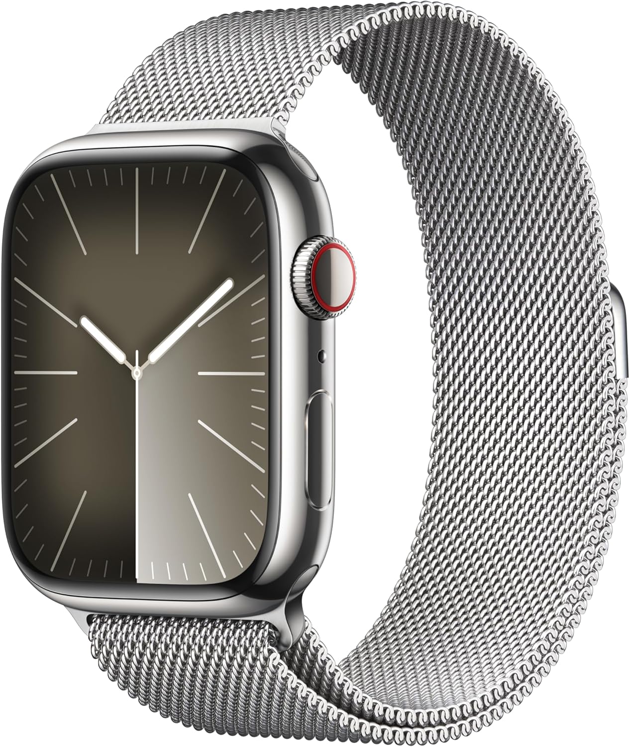 Apple Watch Series 9 45mm GPS/LTE Argent Acier Inoxydable Boucle Milanaise Très Bon - Photo 1 sur 1