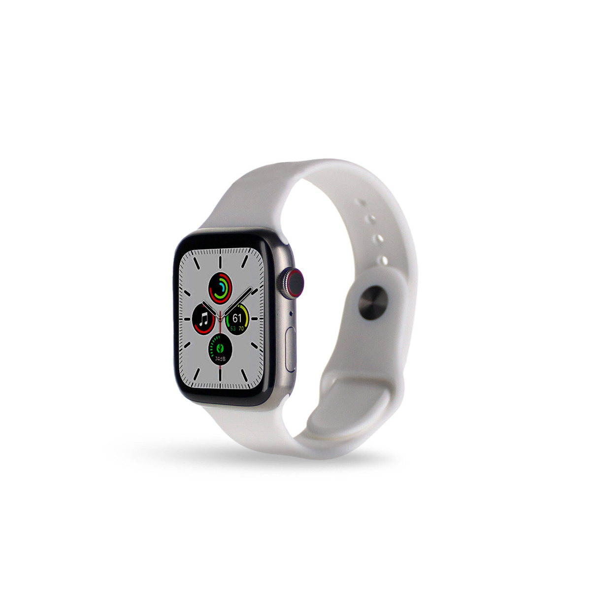 WhiteApple Watch S7 45mm GPS/LTE Silver Titanium ML8W3LL/A White Band Very Good - Picture 1 of 1