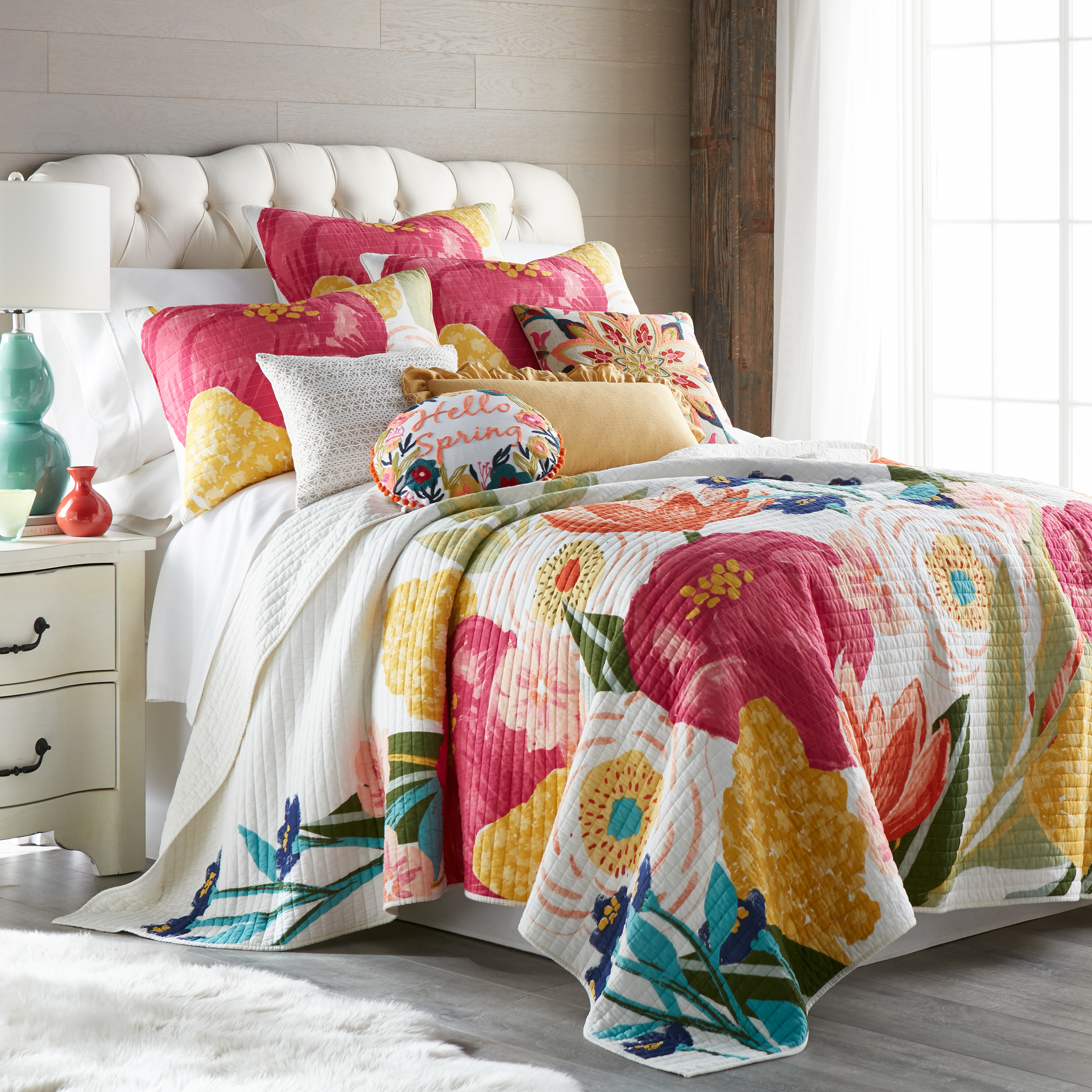 Set trapunta e federe per cuscini Grandiflora - Levtex Home - Foto 8 di 12