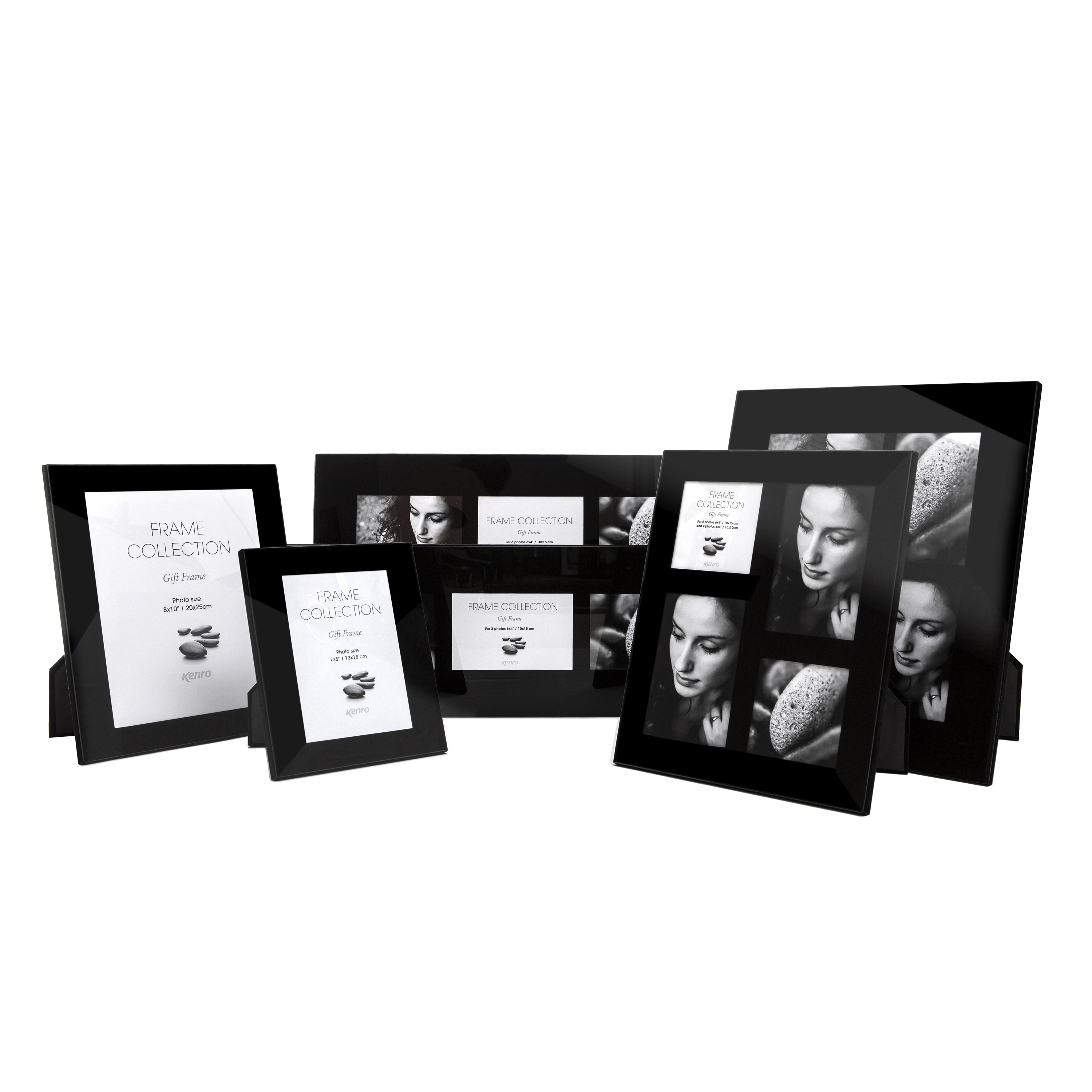 Kenro Modern Black Glass Collage Multi-Aperture Photograph Frames - Picture 15 of 15