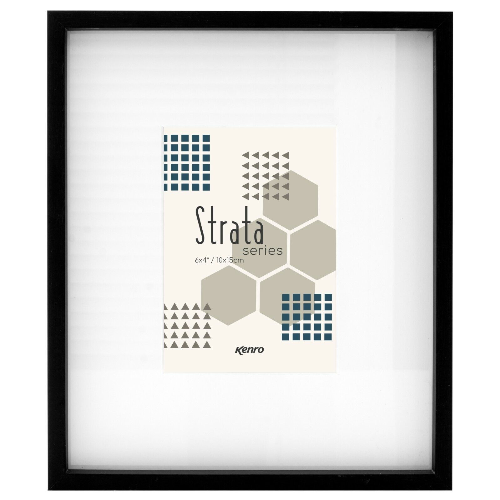 Kenro Strata Serie schwarzer Bilderrahmen mit breiter Halterung Einzel- und Dreifachgrößen - Bild 13 von 15
