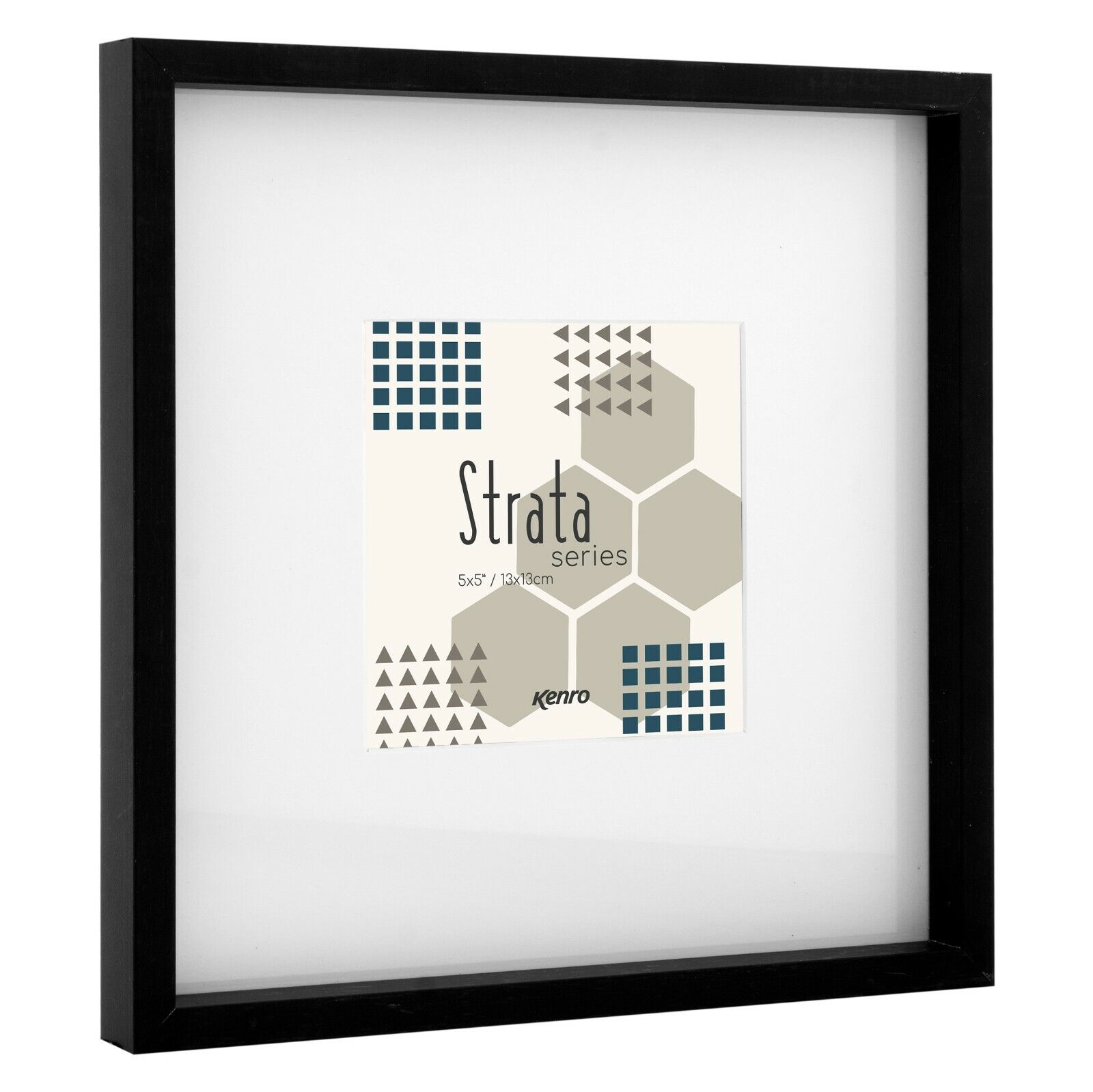 Kenro Strata Serie schwarzer Bilderrahmen mit breiter Halterung Einzel- und Dreifachgrößen - Bild 5 von 15