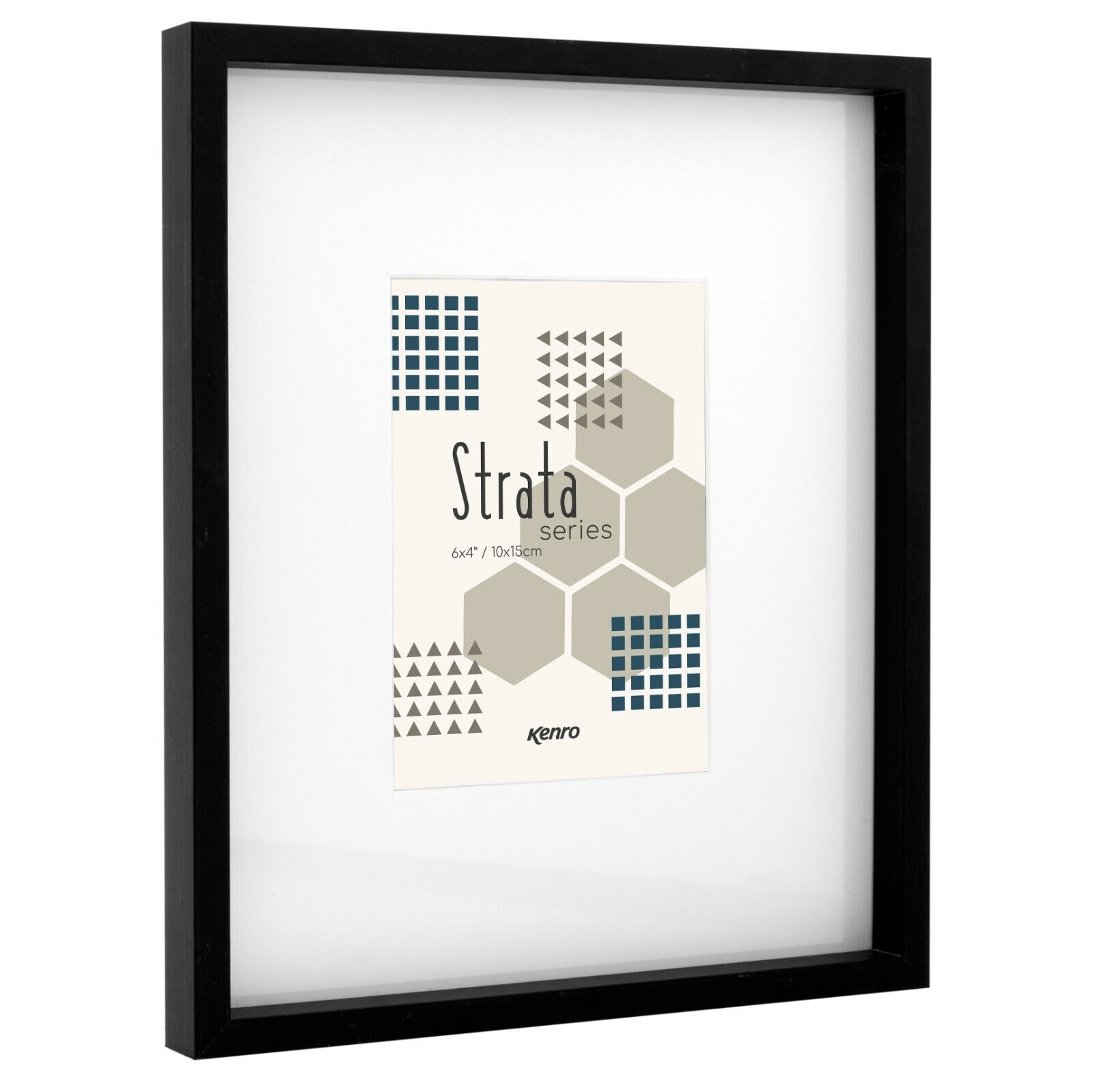 Kenro Strata Serie schwarzer Bilderrahmen mit breiter Halterung Einzel- und Dreifachgrößen - Bild 8 von 15
