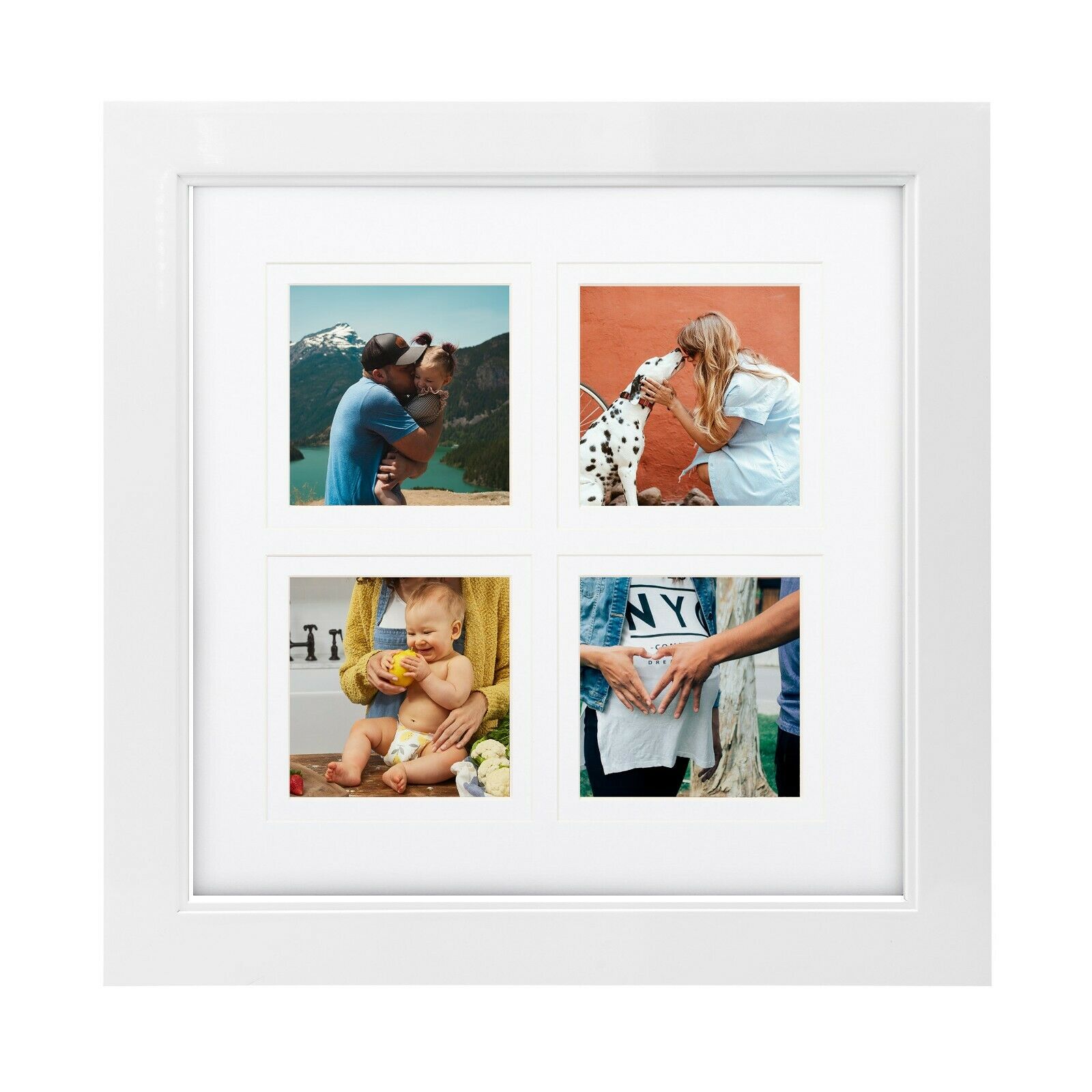 Kusso Rocco weißer Holz Bilderrahmen mit Hochglanzoberfläche und doppeltem weißen Passepartout - Bild 8 von 13