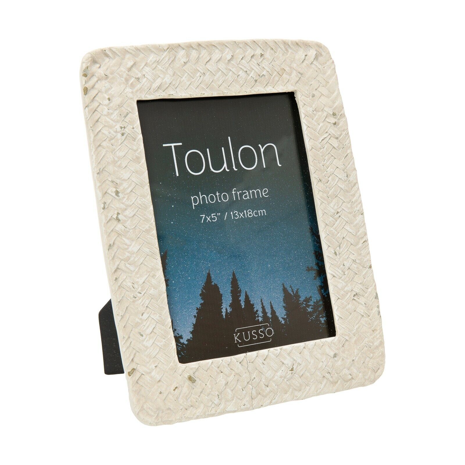 Kusso Toulon Grey Distressed Woven Effect Photo Frame Freestanding Sizes 6x4" - - Picture 6 of 8