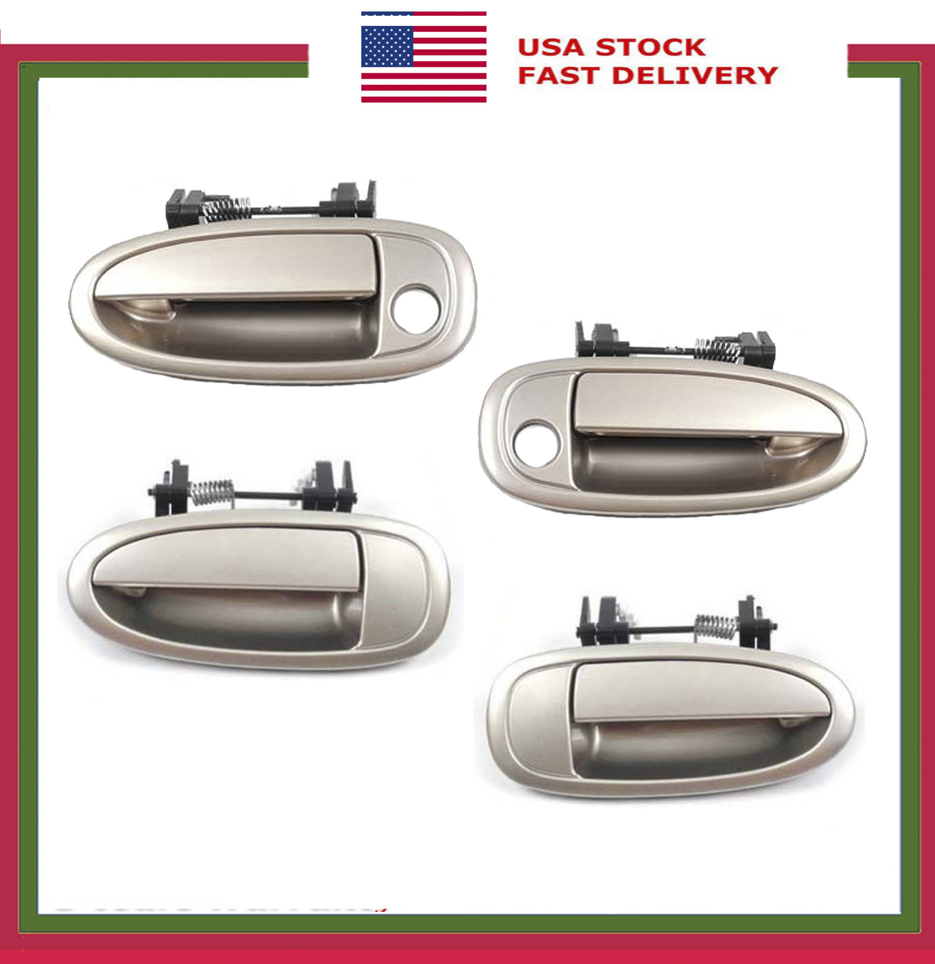 thumbnail image 2 of CF Advance 4-Piece Cashmere Beige Door Handle Set For Toyota Avalon 1995-1999 2 of 3