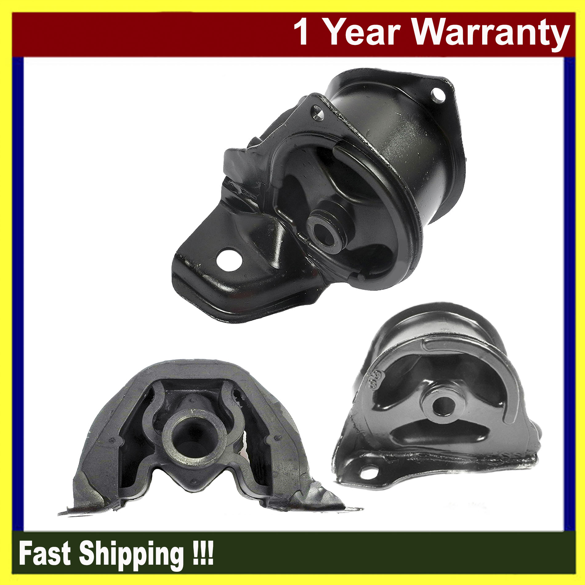 3PCs Engine Motor Mount Fits Honda Civic del Sol S Coupe FWD 1.5L NEW