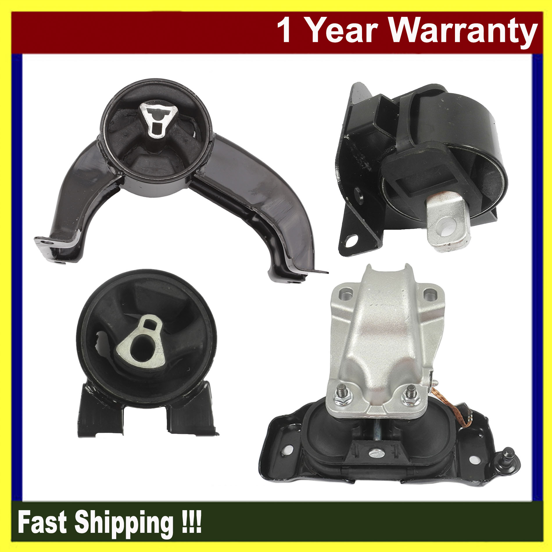SUN AUTO Engine & Transmission Mount Kit For Chrysler Dodge VW 4.0L – 4pc Set, Replaces 5420 5482 5493 5525