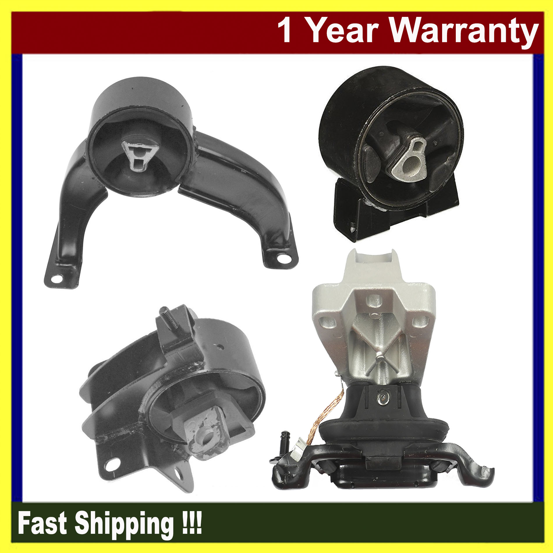 MotorKing 4PCS Engine & Transmission Mount Kit For 2008-2010 Dodge Grand Caravan 4.0L